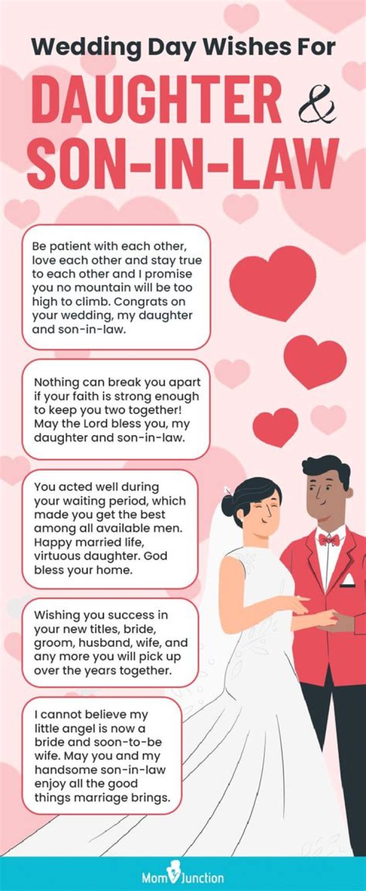 What can I write to my daughter and son in law?