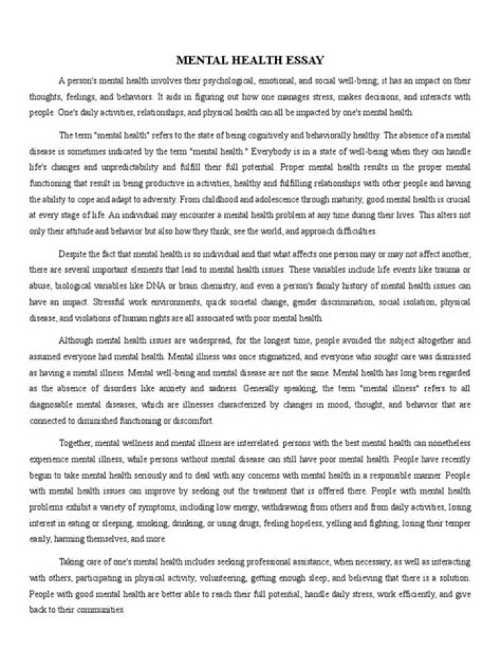 What can we write in a Well being Essay?
