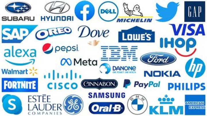 What company has a blue M logo?