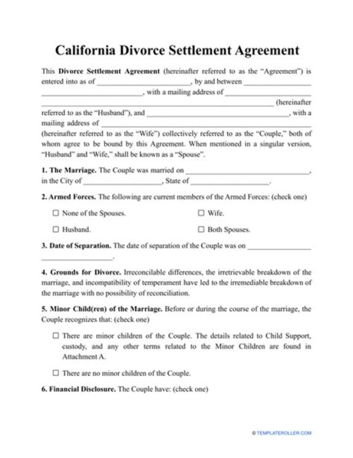 What do you call a divorce settlement?