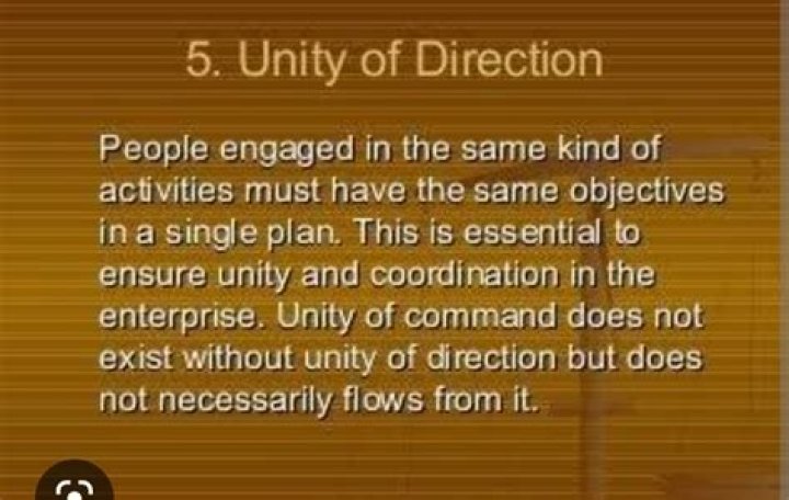What do you mean by unity of direction?