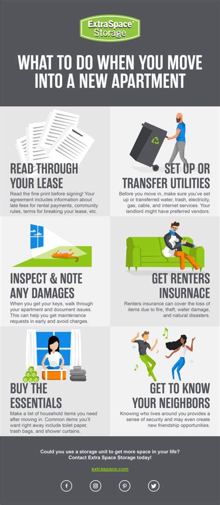 What do you pay when moving into an apartment?