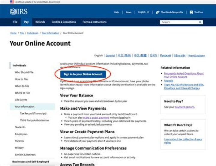 What does it mean when the IRS credits your account?
