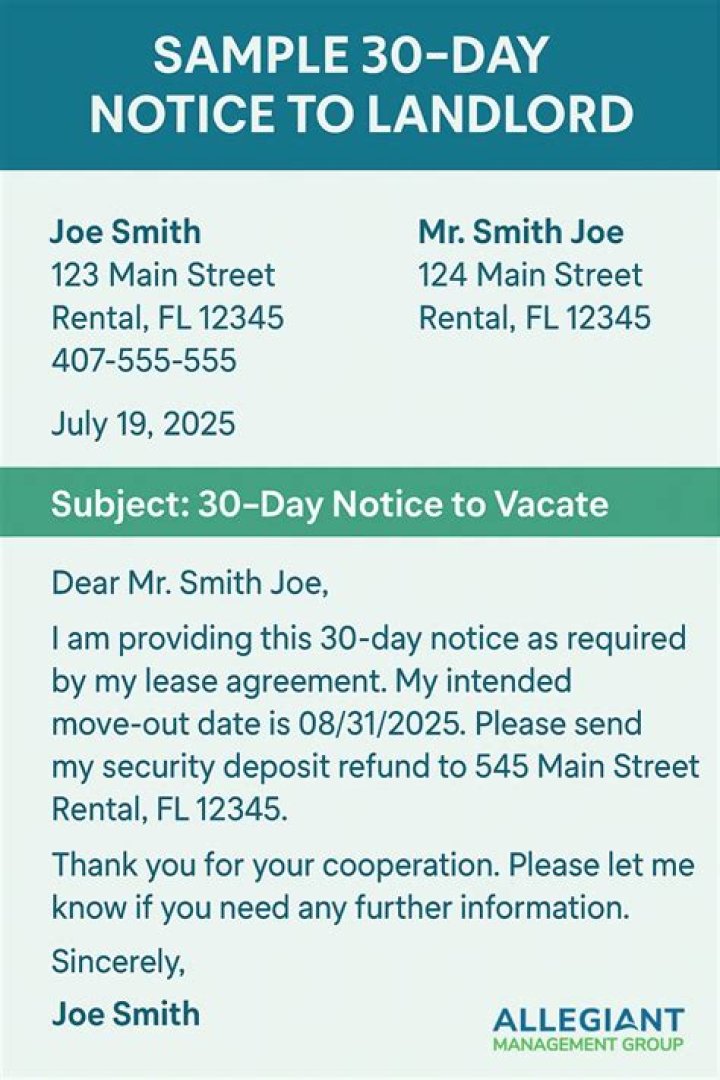 What happens if you dont give a 30 day notice?