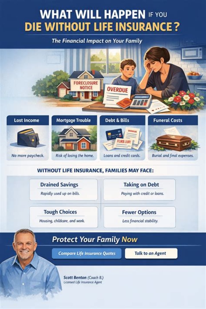 What happens if your husband dies without life insurance?