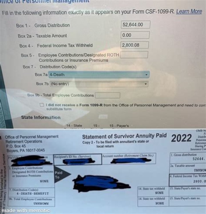 What if Box 2a on 1099 R says unknown?