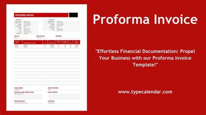 What information goes on a proforma invoice?
