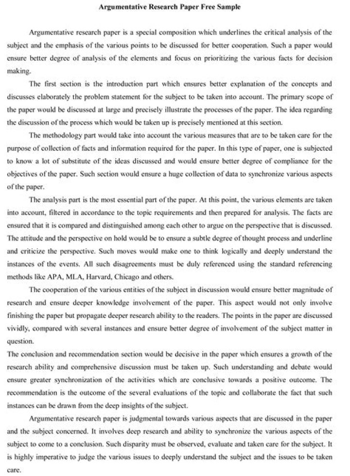What is a argumentative research paper?