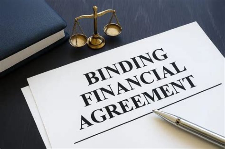 What is a binding financial agreement?