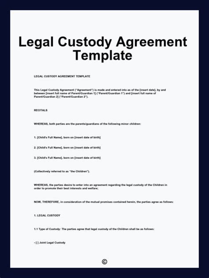 What is a custody agreement in PA?