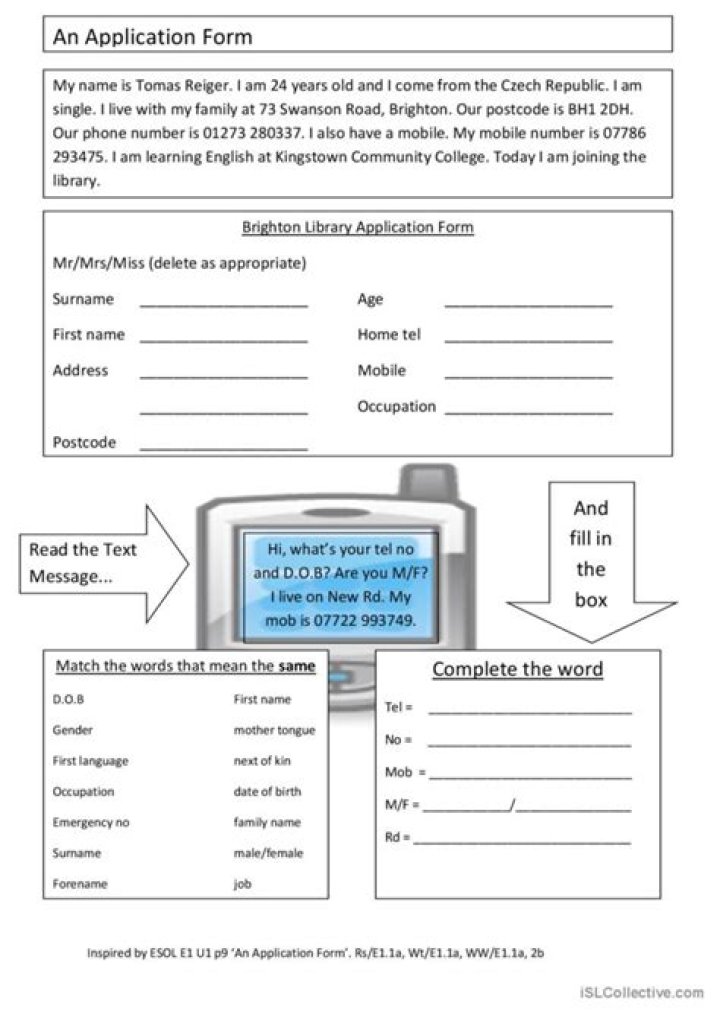 What is a form filling?