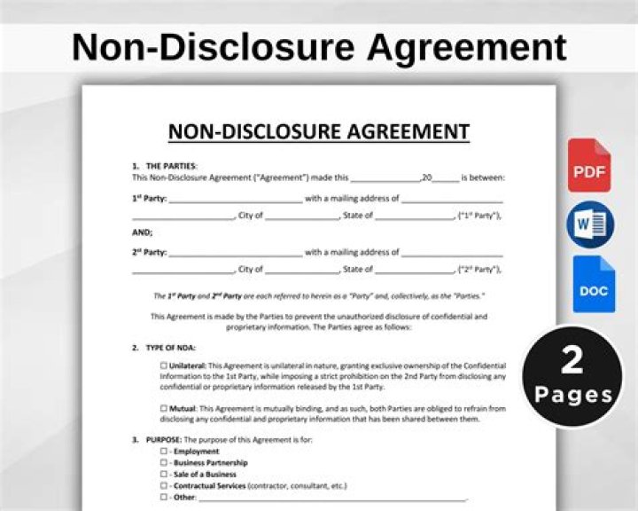 What is a standard non-disclosure agreement?