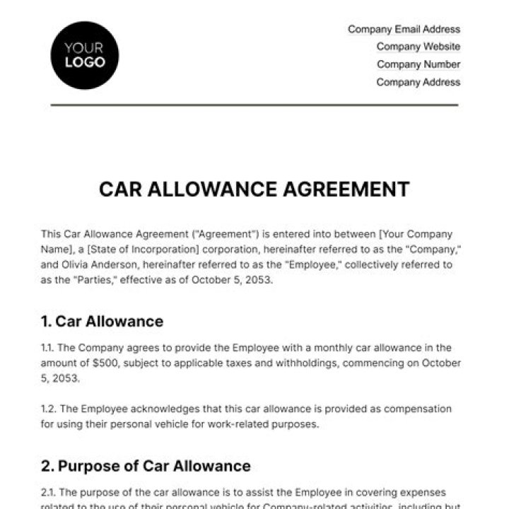 What is a vehicle allowance from employer?