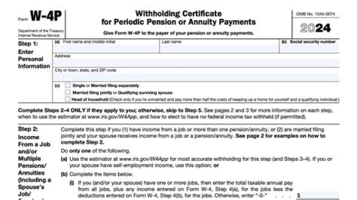 What is a w4p tax form?