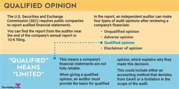 What is an except for qualified opinion?