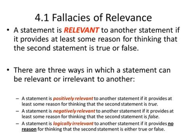 What is an irrelevant reason fallacy?