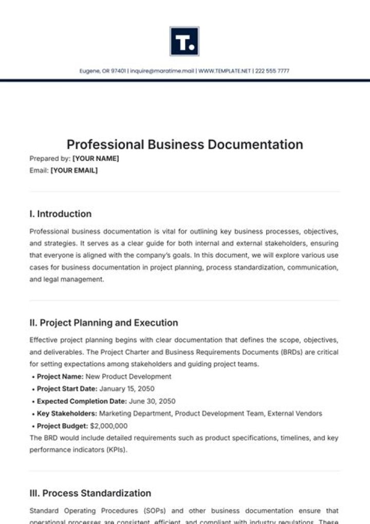 What is business documentation called?