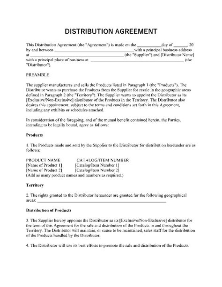 What is distribution agreement?