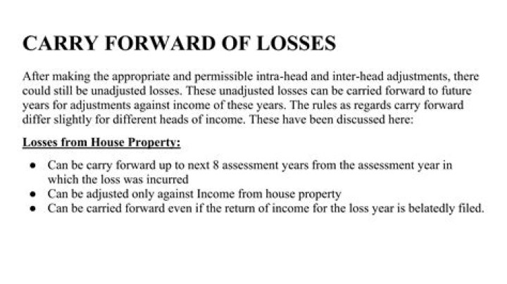 What is maximum loss from house property?