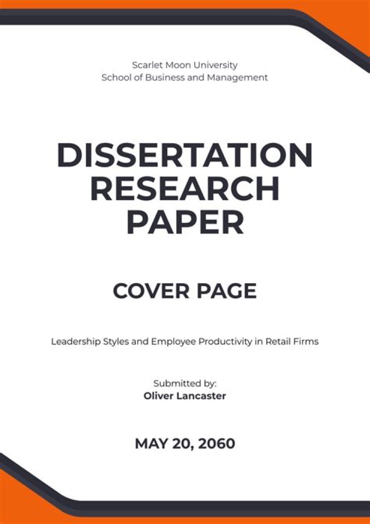 What is on the cover page of a research paper?