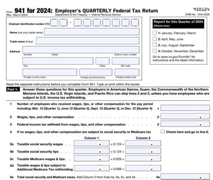 What is quarterly 941 form?