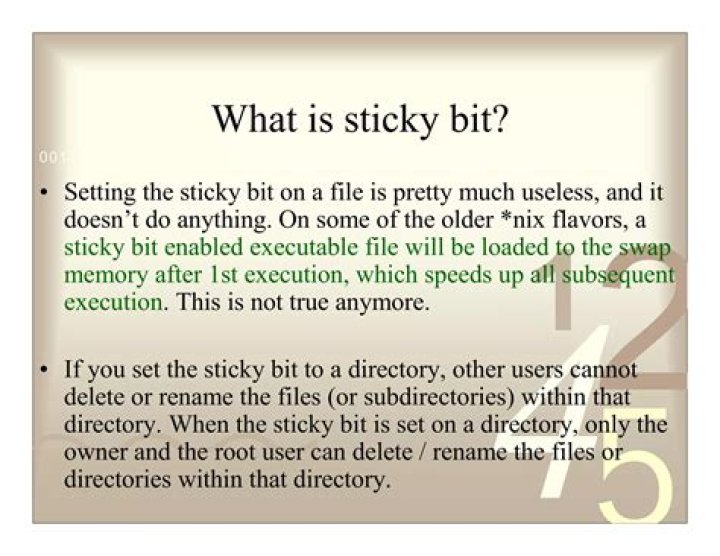 What is sticky bit issue?