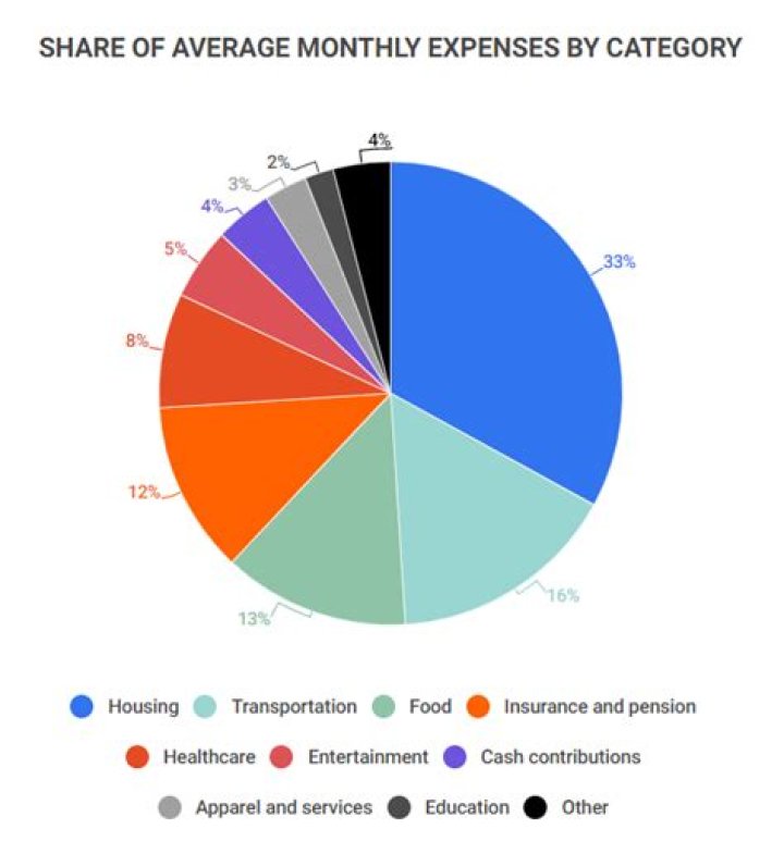 What is the average household monthly budget?