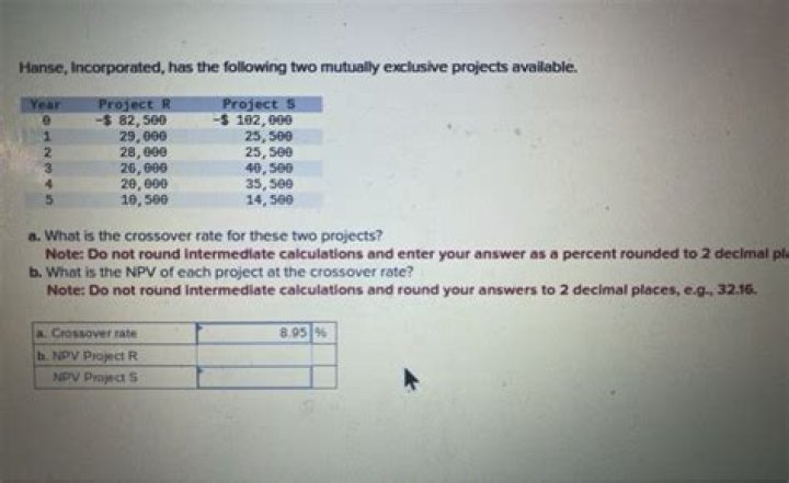 What is the NPV of each project?