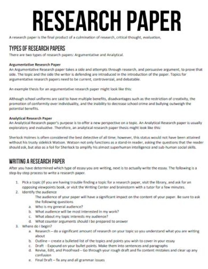 What is the parts of a common research paper?