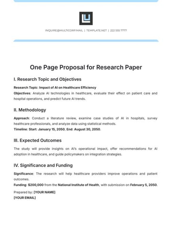 What is the proposal in a research paper?