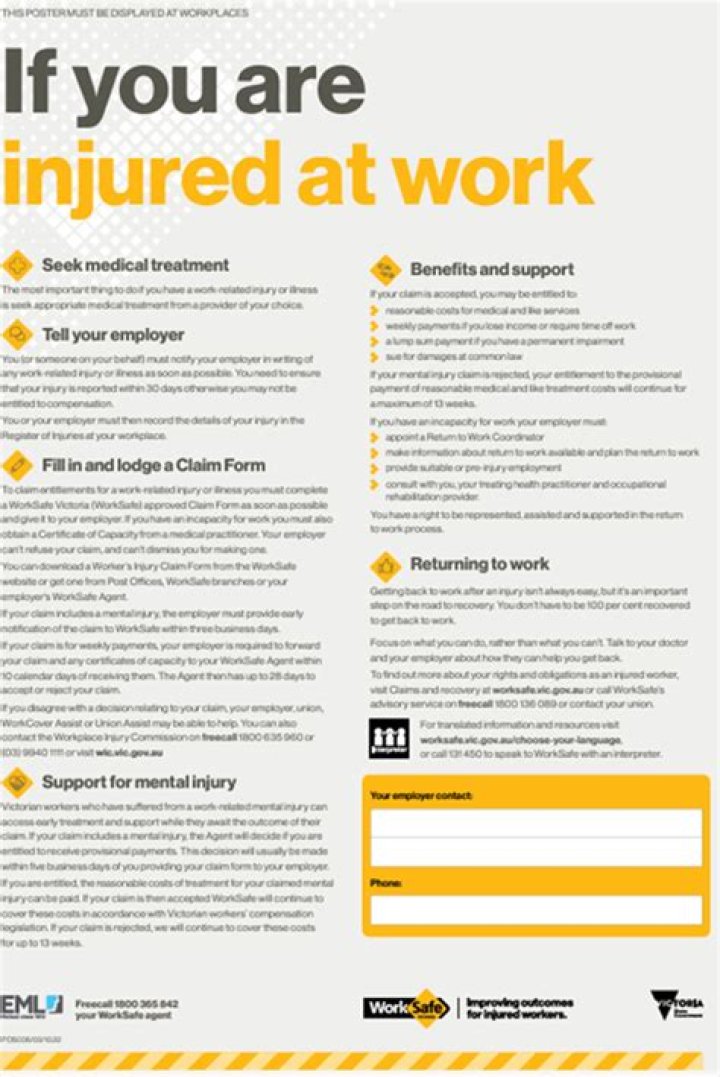 What is the usual pay out if one is injured on the job?