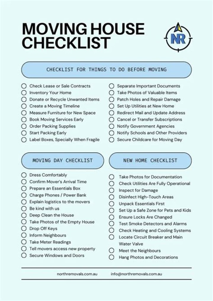 What needs to be changed when moving into a new house?