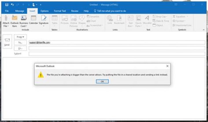 What protocol and application can you use if you need to transfer a file that is too large to email?