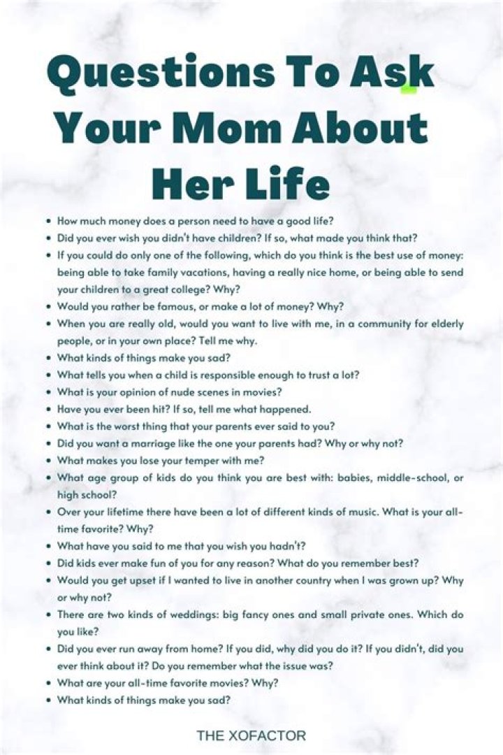 What questions should I ask my mother in law?