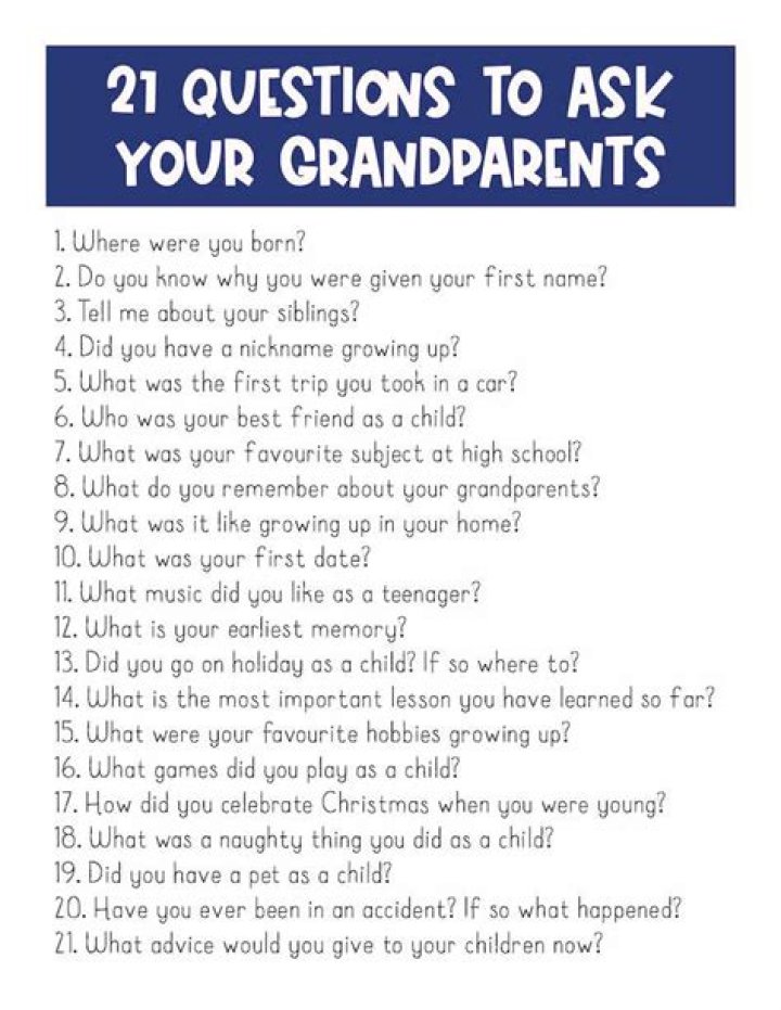 What questions to ask when your grandma dies?