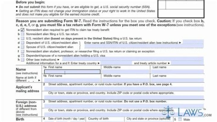 What should I submit with w7?