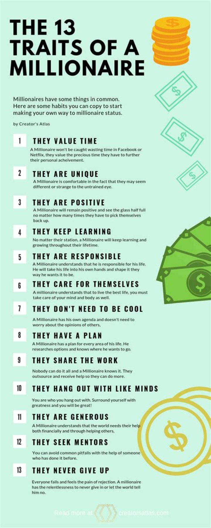 What traits do millionaires have in common?