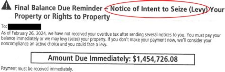 When does the IRS send you a levy notice?