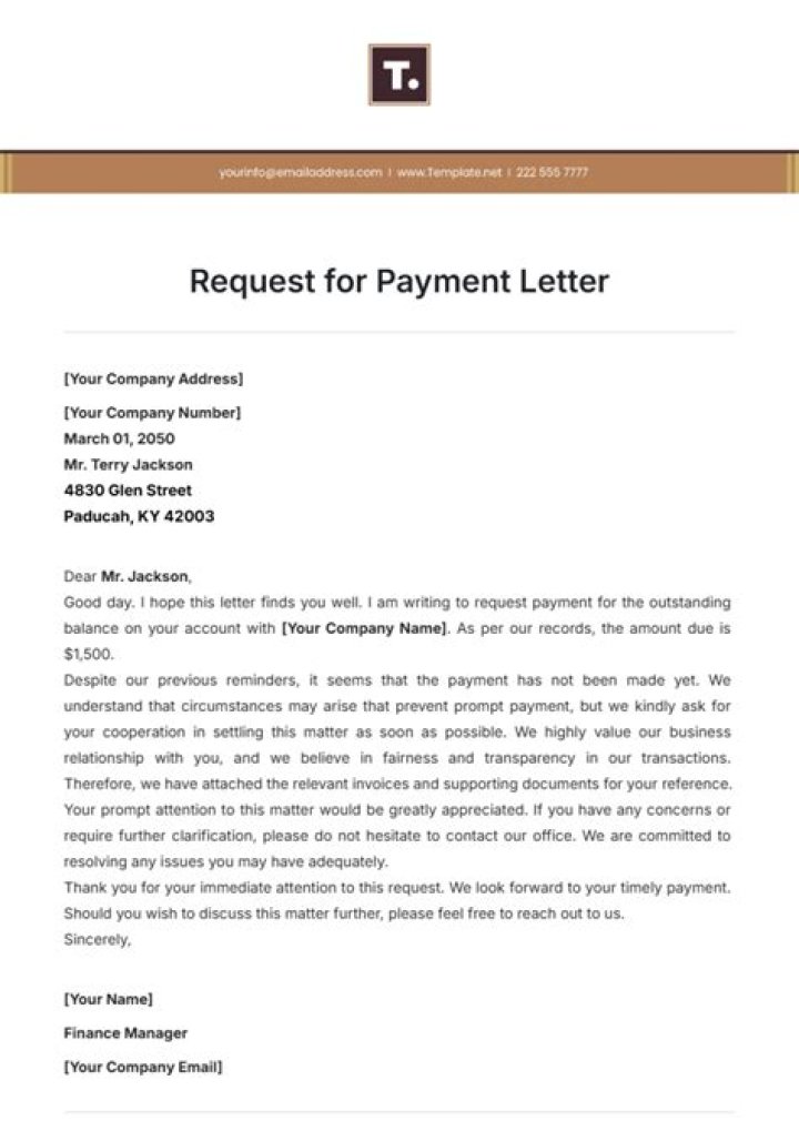 When to send a polite request for payment letter?
