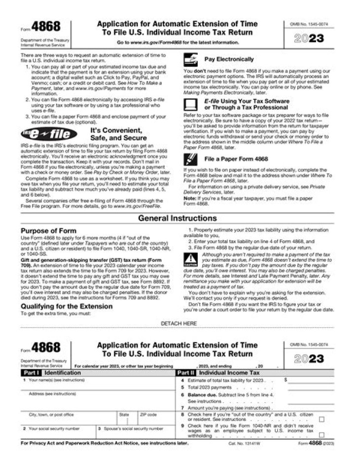 Where do I mail my 4868 extension with payment?