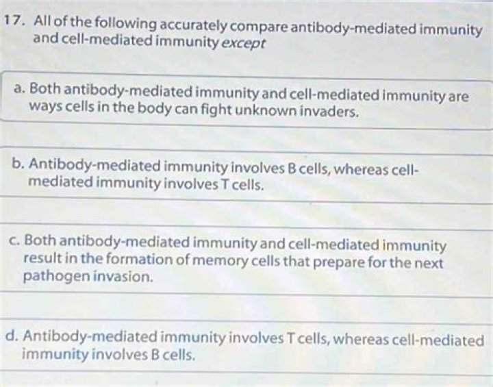 Which of the following accurately describes what immunity is?