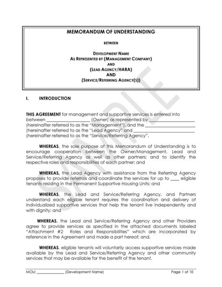 Who can sign memorandum of understanding?