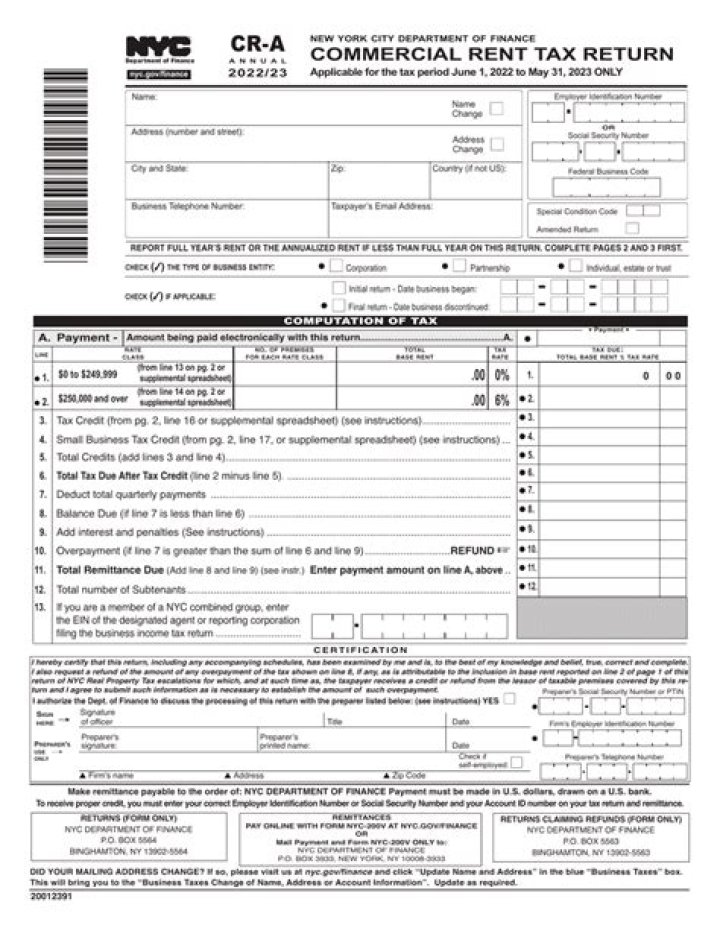 Who is subject to commercial rent tax in NYC?