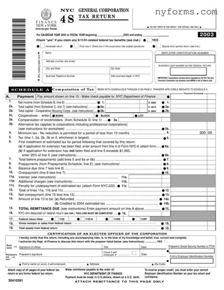 Who Must File NYC 4S?