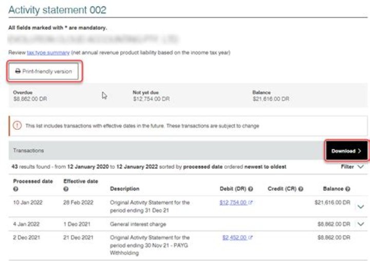 Why do I have an activity statement?