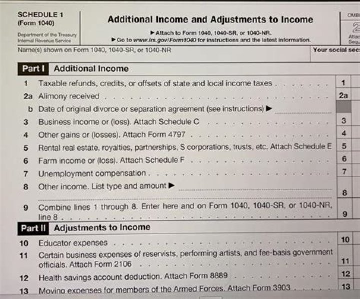 Why do I have Schedule 1 additional income and adjustments to income?